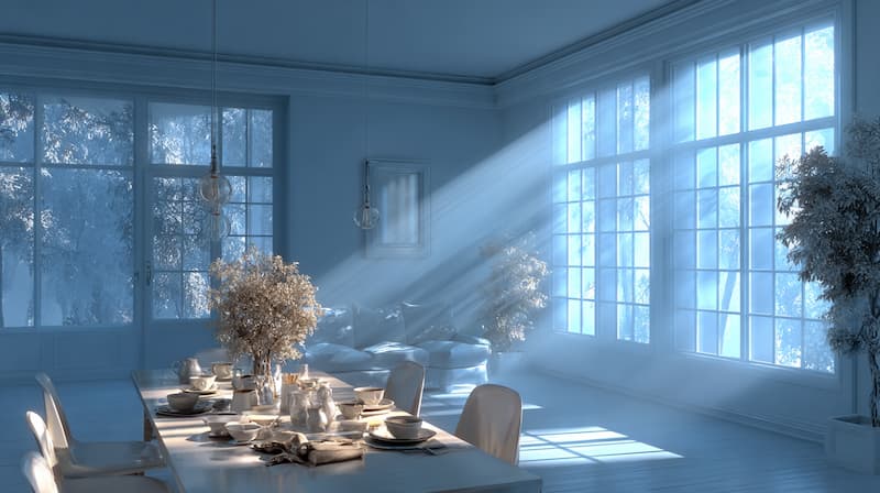 Szoba a napsütésben